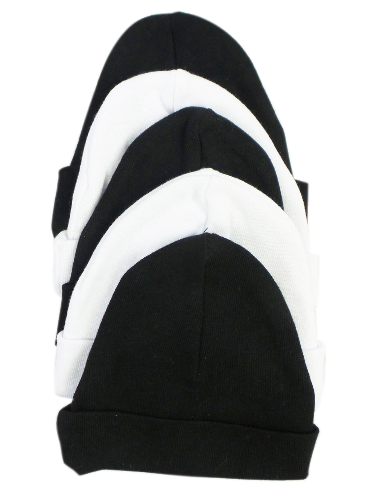 Black & White Baby Caps (Pack of 5)