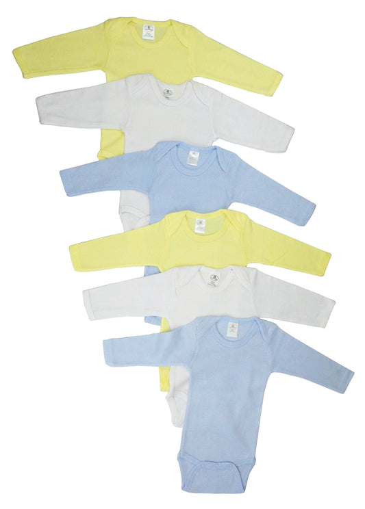 Boys' Pastel Long Sleeve Onezie 6 Pack