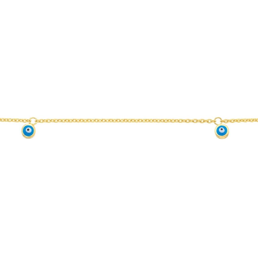 14K Gold Evil Eye Anklet