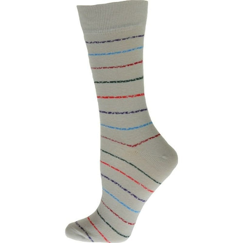 Crew Cotton Blend Vibrant Colorful Striped Women's Socks