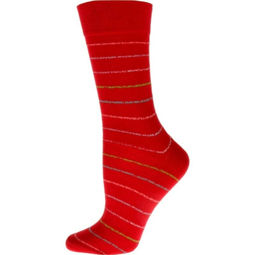 Crew Cotton Blend Vibrant Colorful Striped Women's Socks