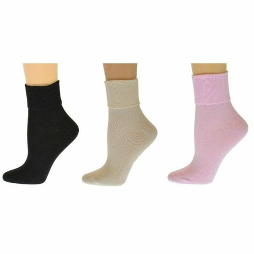 Turn Cuff Organic Cotton Seamless Toe 3 pair Pack