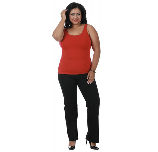 InstantFigure Curvy Plus Size Straight Wide Leg Pant 16803MC