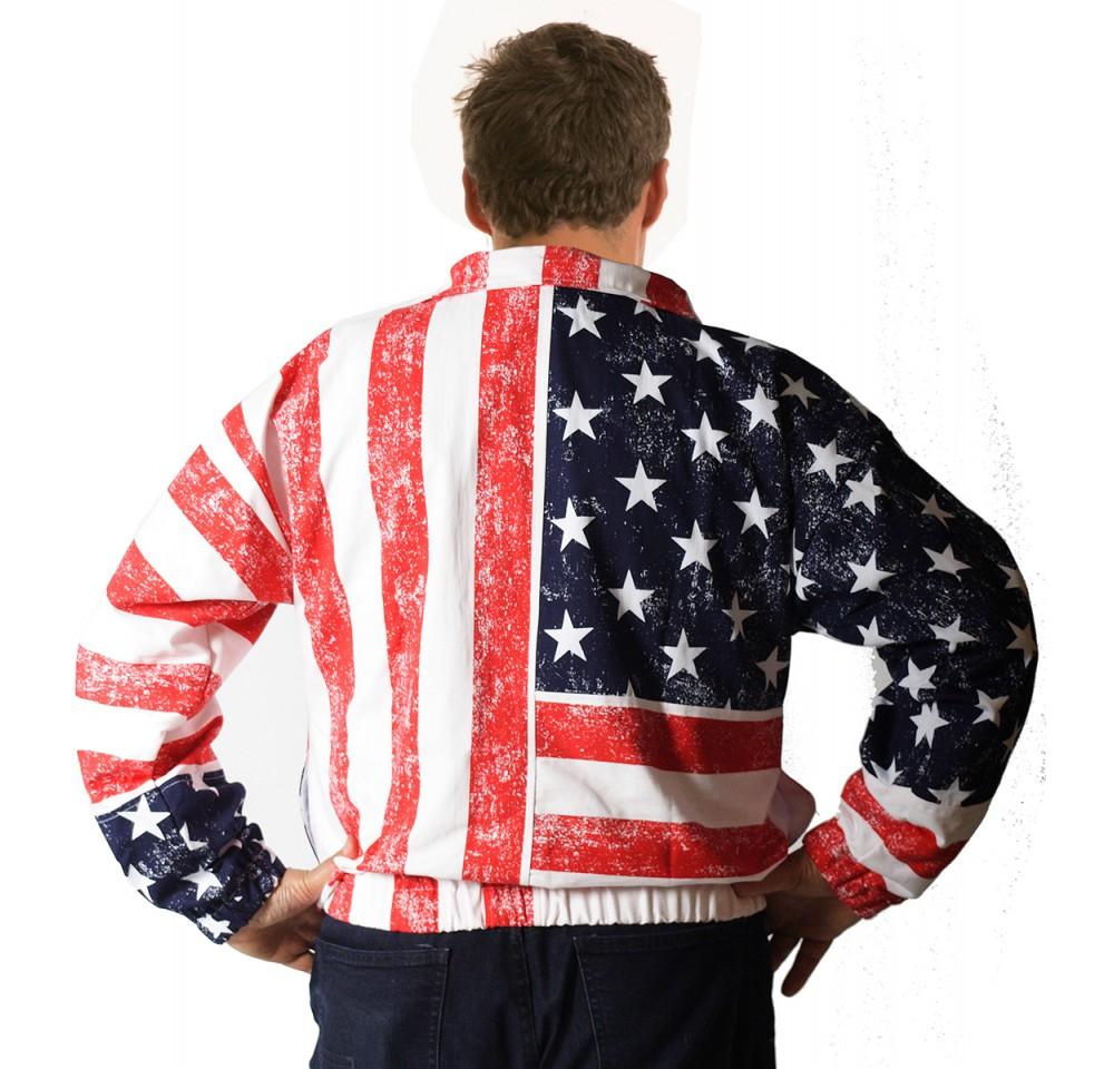 American Flag Print Unisex Zip-Up Jacket - 175709