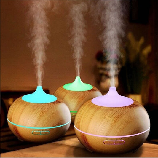 Mistyrious Essential Oil Humidifier Natural Oak Design With Easy Remot