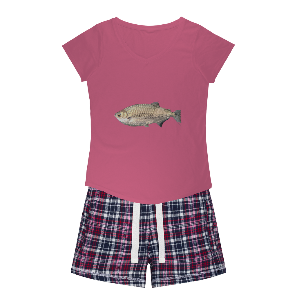 Silver Fish Women's Sleepy Tee and Flannel Short