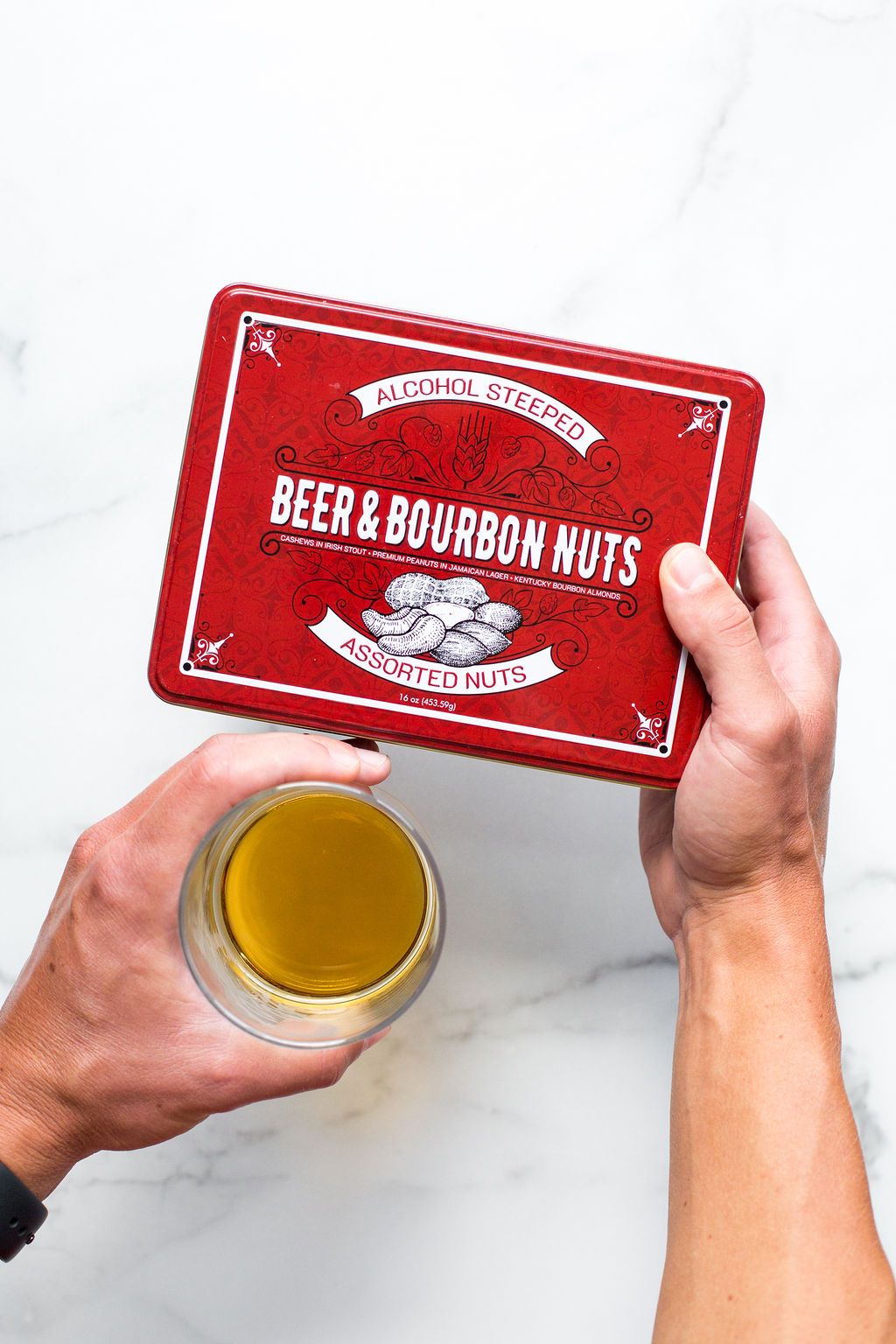 Beer & Bourbon Liquor Nuts Gift Tin