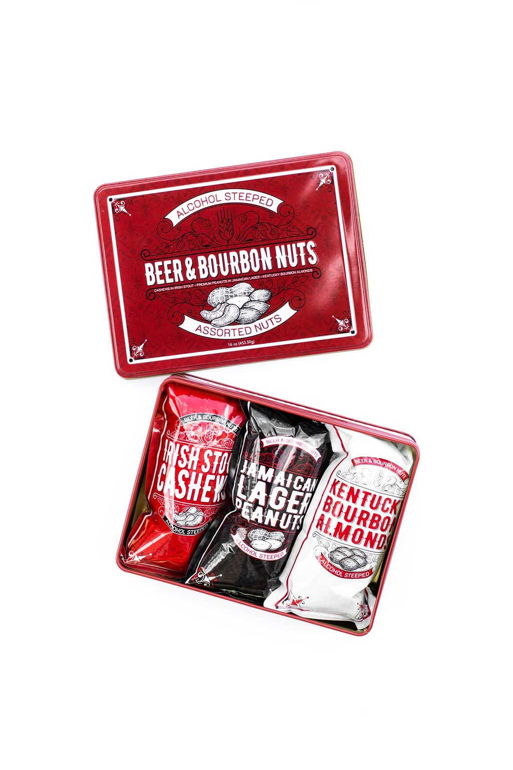 Beer & Bourbon Liquor Nuts Gift Tin