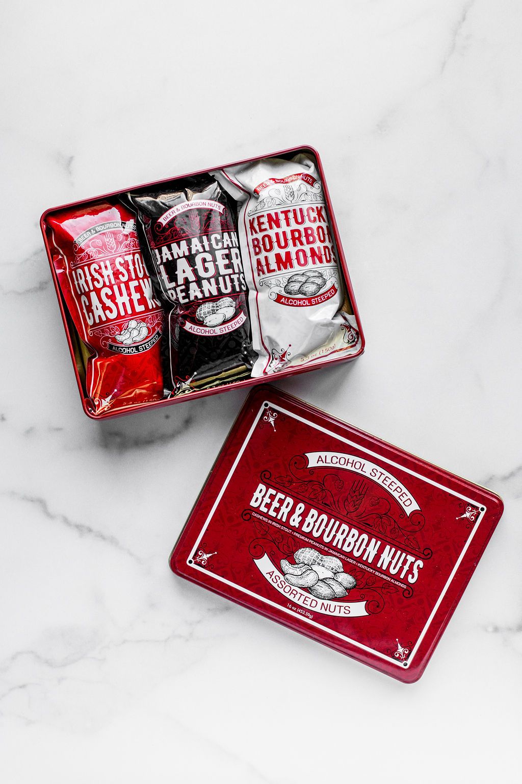 Beer & Bourbon Liquor Nuts Gift Tin