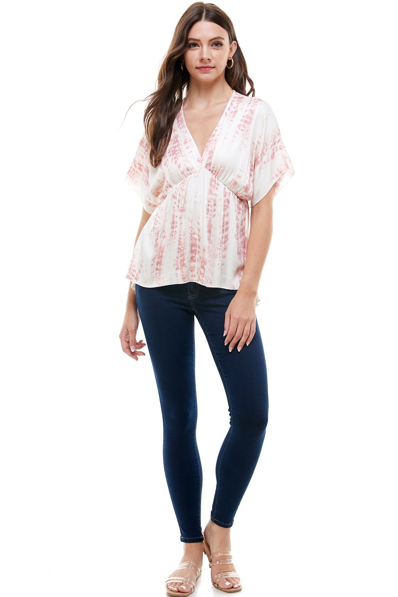 Tie Dye Dolman Sleeve Oversize Blouse Top