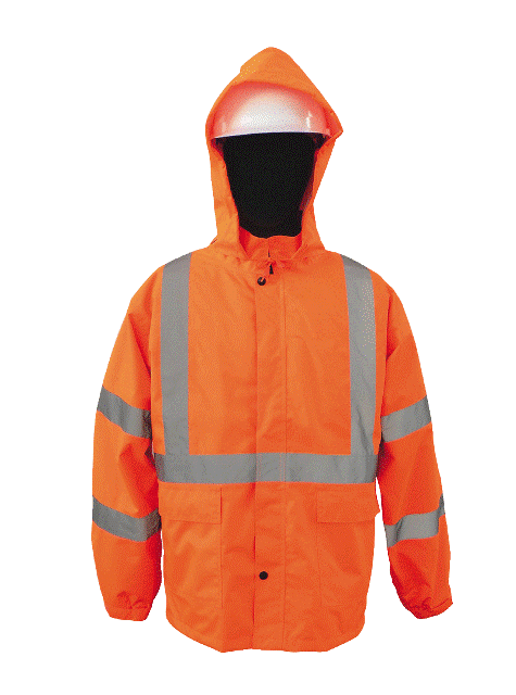 2W 730C-3 4XL 100 Percent Waterproof Rain Jacket - Orange- 4 Extra Lar