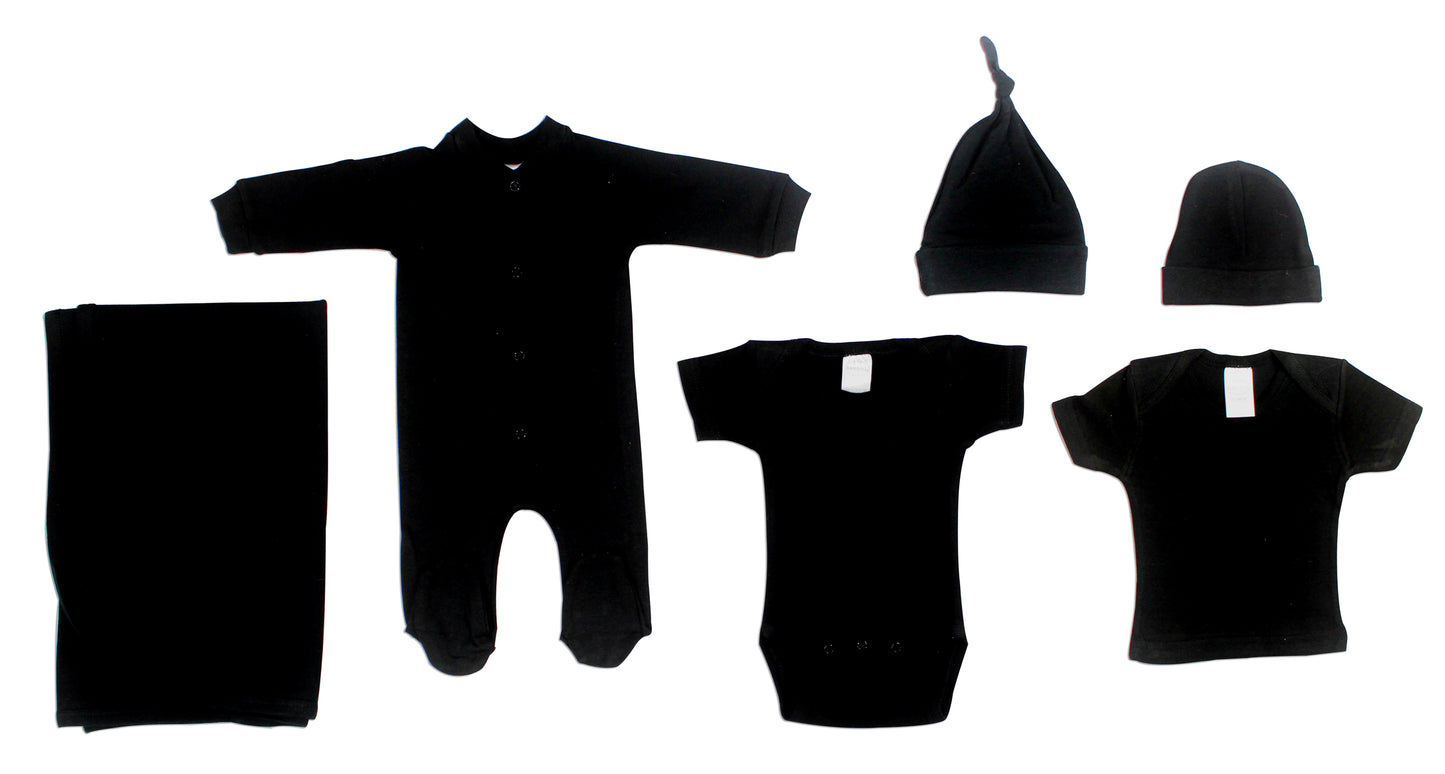 Black 6 Piece Layette Set