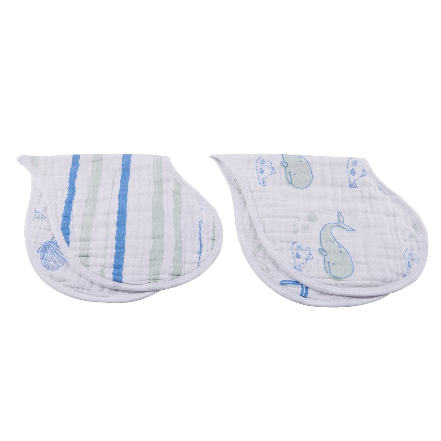 Ocean Cotton Heart Bib 2PK