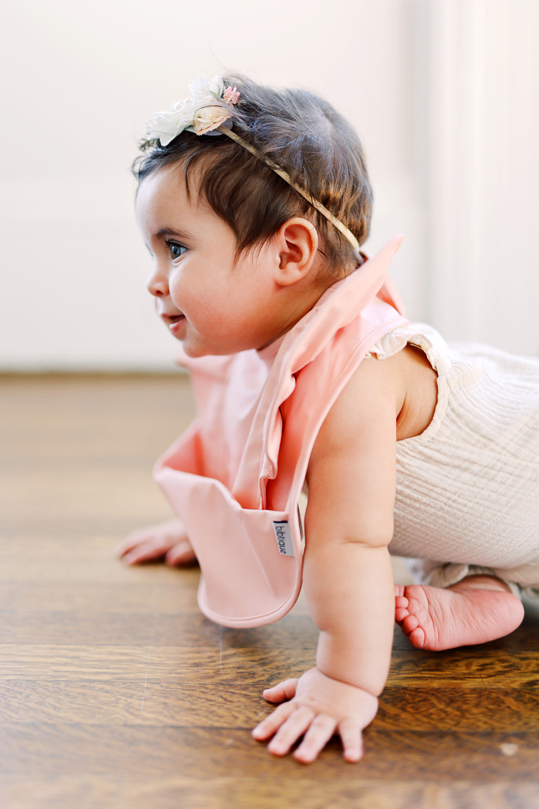 Pink Blush Ruffle Angel Bib