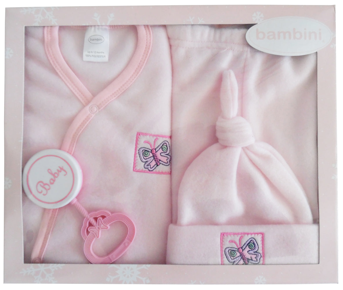 Bambini 4 Piece Fleece Set - Pink