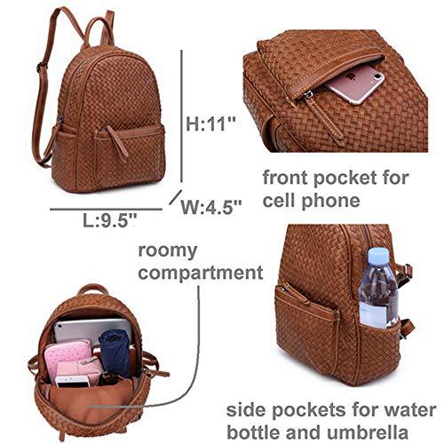 Women Backpack Purse Woven Trendy Stylish Casual Dayback Handbag