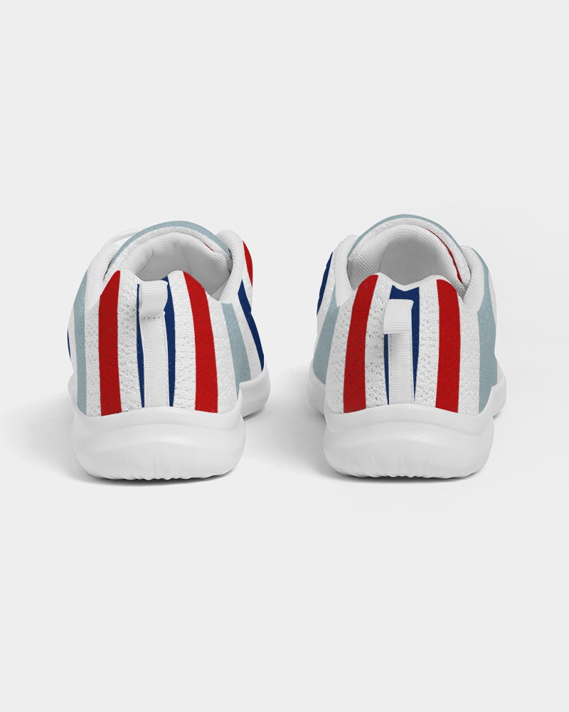 Mens Athletic Sneakers, Red White Blue Striped Running Shoes