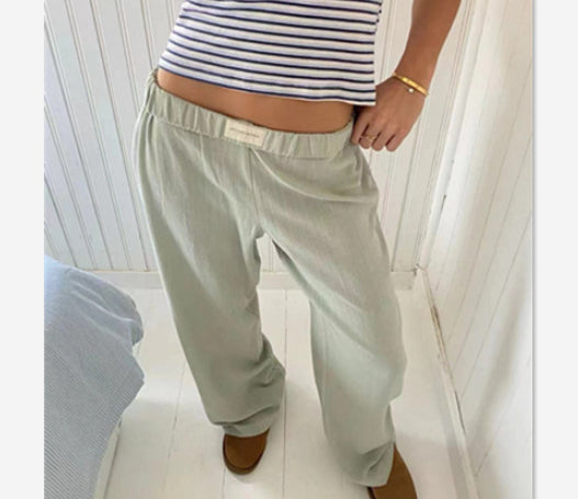 Casual Striped Wide Leg Pant