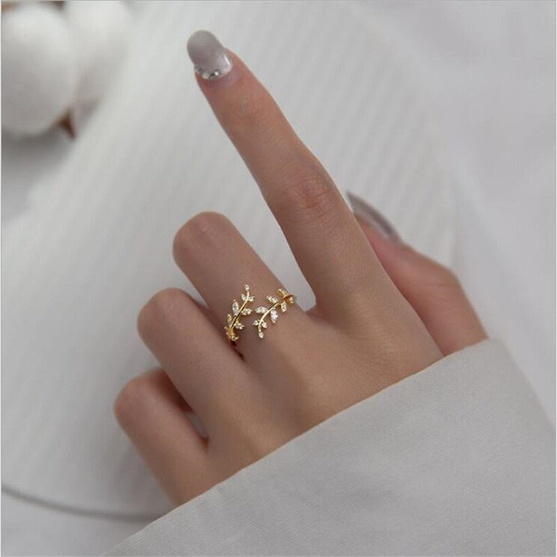 Leaf Branch Ring For Woman Jewelry