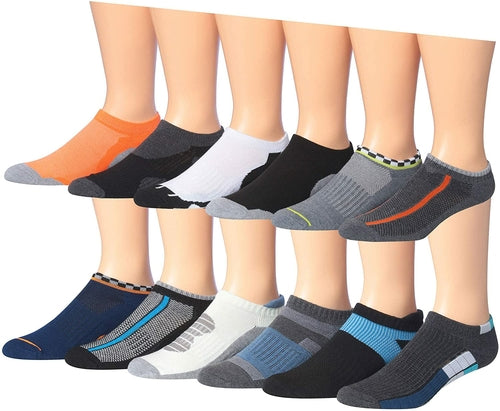 James Fiallo Men's 12-Pairs Performance Low Cut Athletic Sport Socks