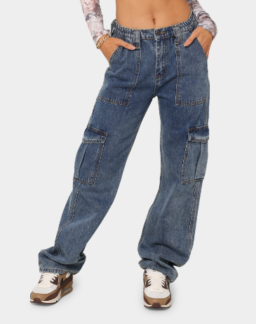 Women's Cargo Straight Jeans Pant