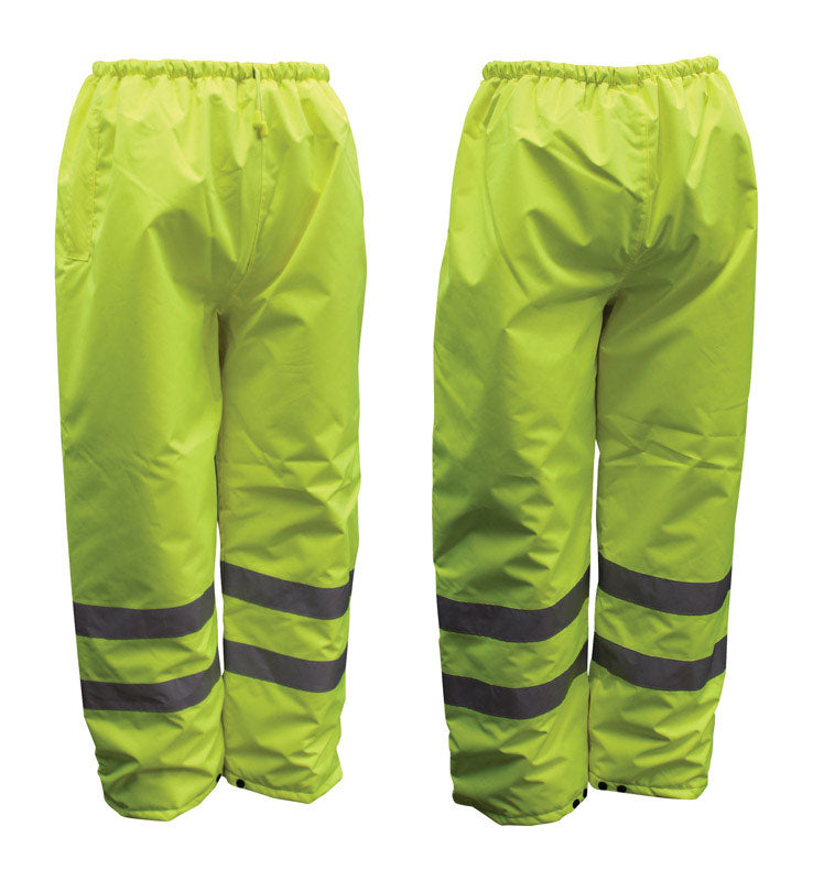 Boss 8008704 Hi-Vis Insulated Yellow Polyester Unisex Rain Pants,