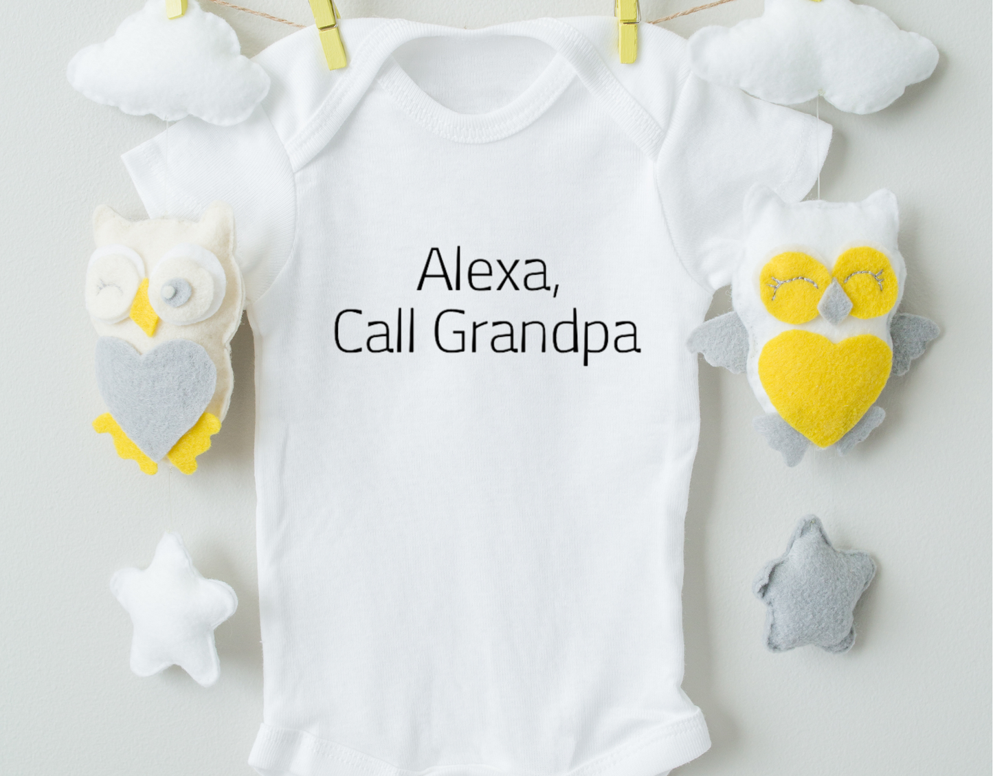 Alexa, Call Grandpa Cotton Baby Bodysuit