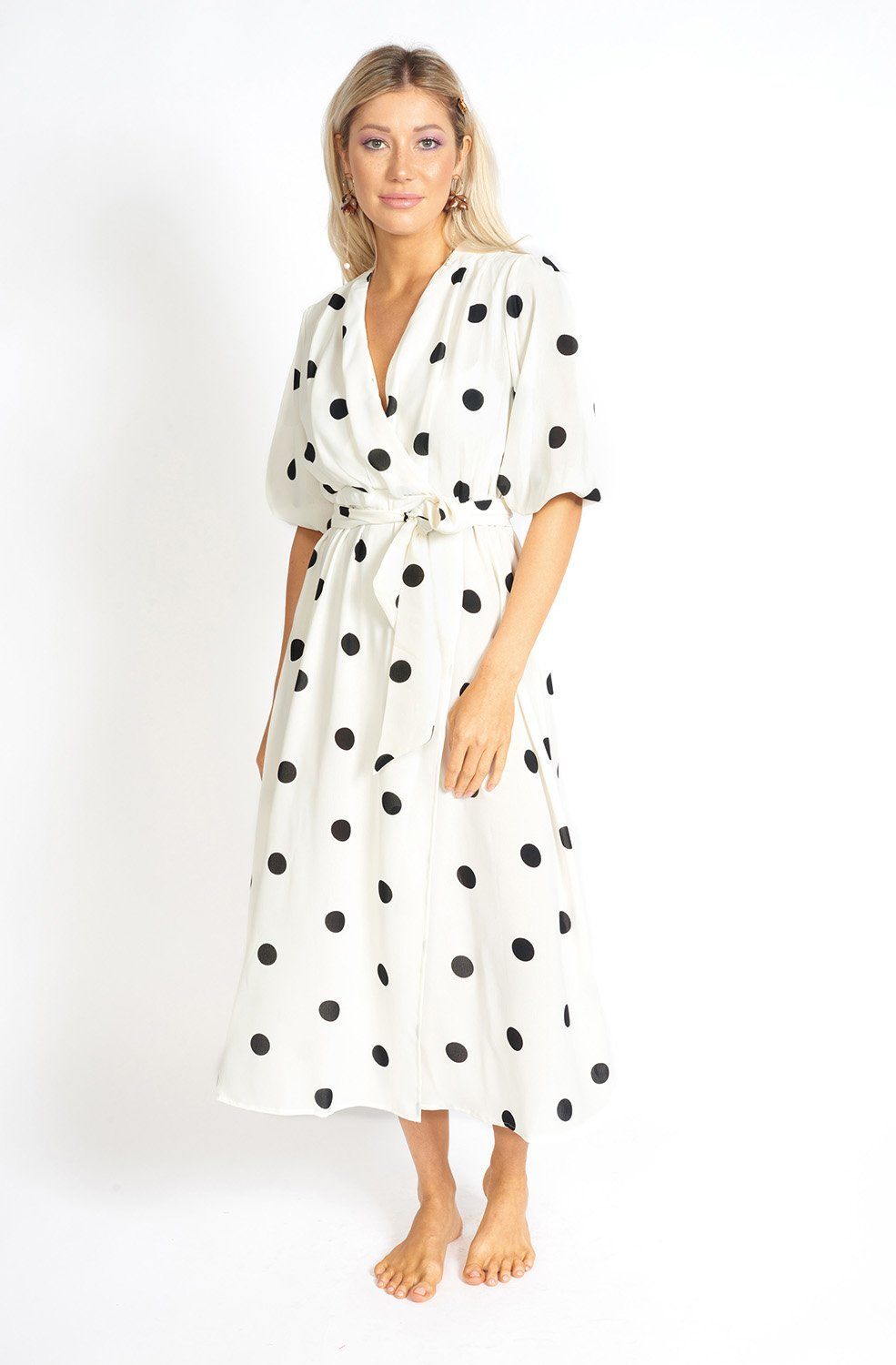 Athens Modest Cut Polka Dot Maxi Dress