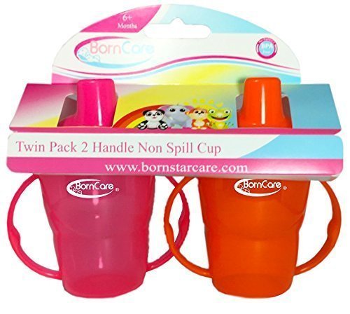 BornCare BCWS-158 2 Handle Non Spill Cup Sippy for Baby - 2 Pack