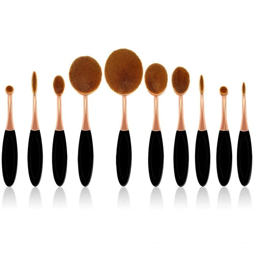 Beauty Experts Set of 10 Oval Beauty Brushes