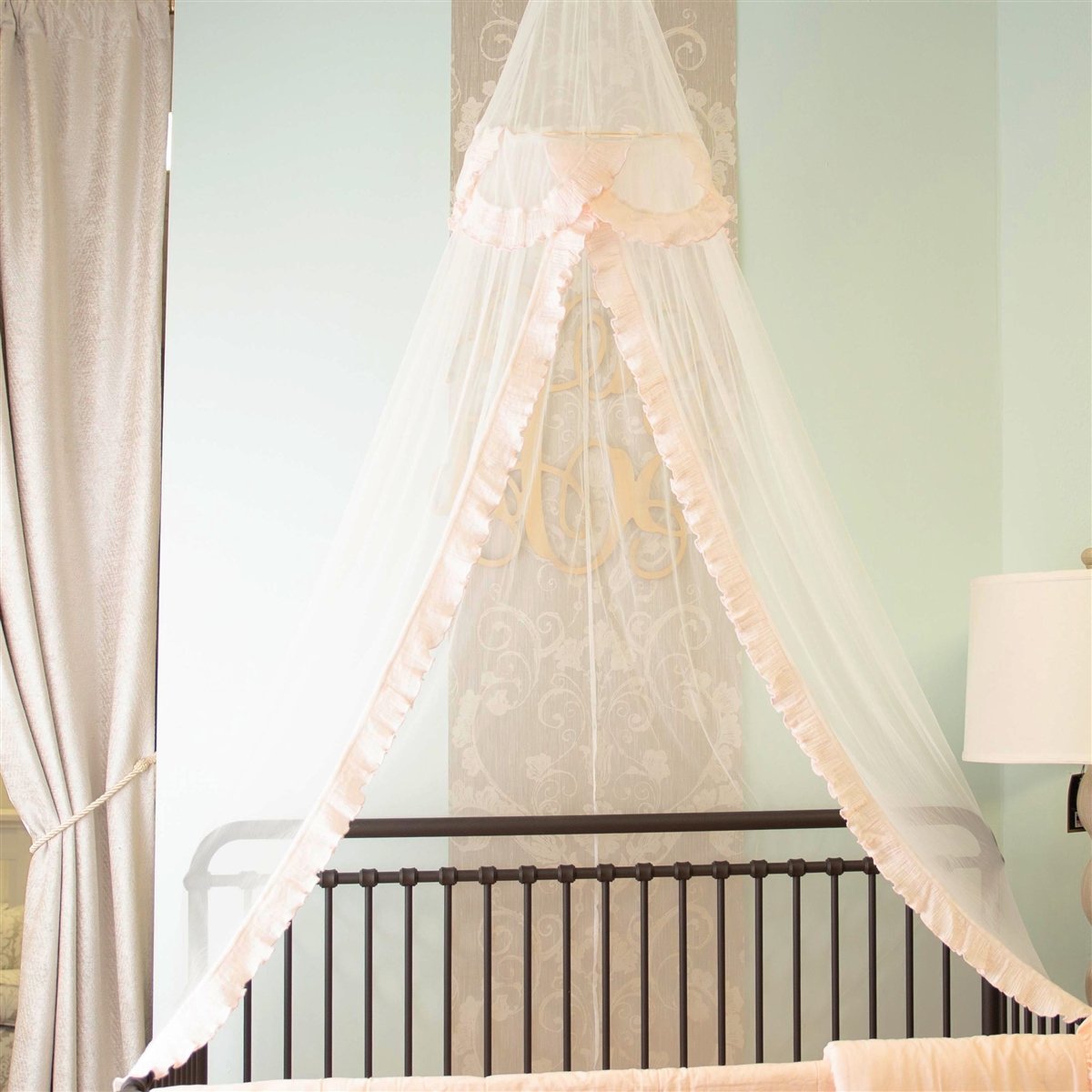 Nursery Crib Lace Tulle Canopy