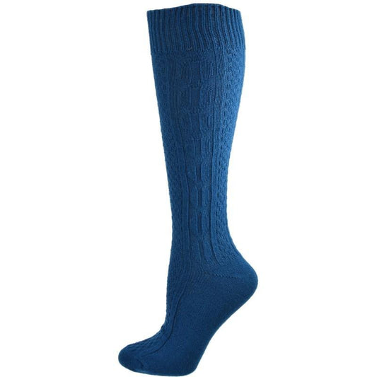 Classic Cable Knit Acrylic Knee High Socks 3 Pair Pack