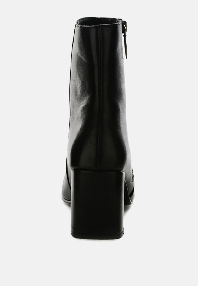 helen block heel leather boots