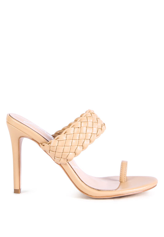 high perks woven strap high heels