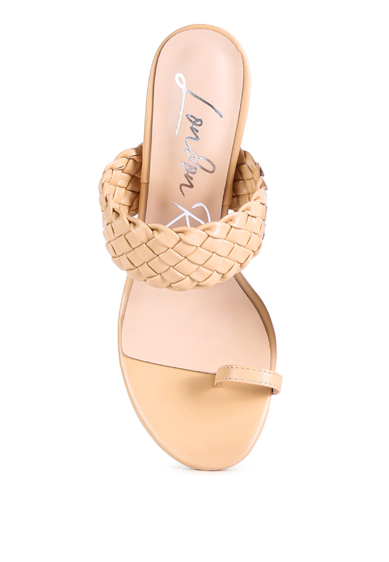 high perks woven strap high heels