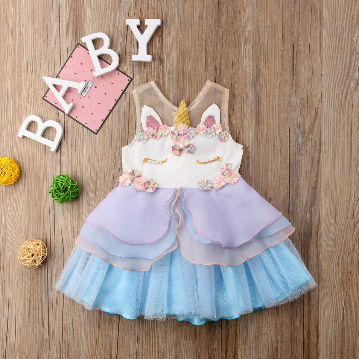 Baby Girls & Toddler Girls Unicorn Party Dress