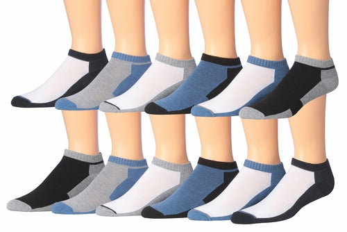 James Fiallo Men's 12-Pairs Performance Low Cut Athletic Sport Socks