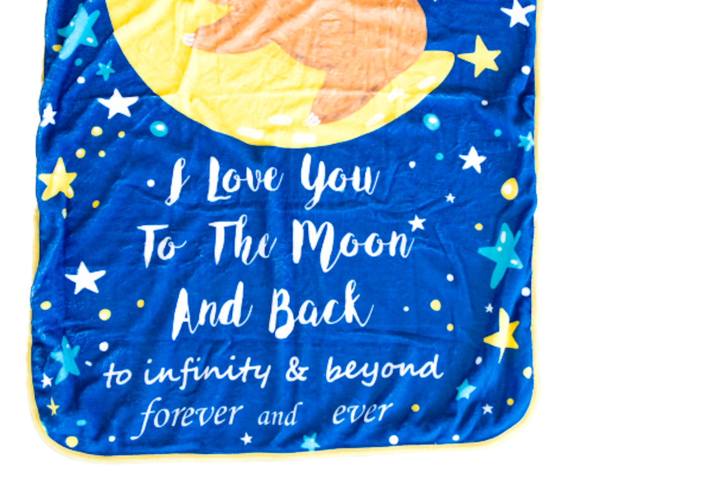 Baby  Minky Sloth Blanket -  Double Layers - I Love You to the Moon