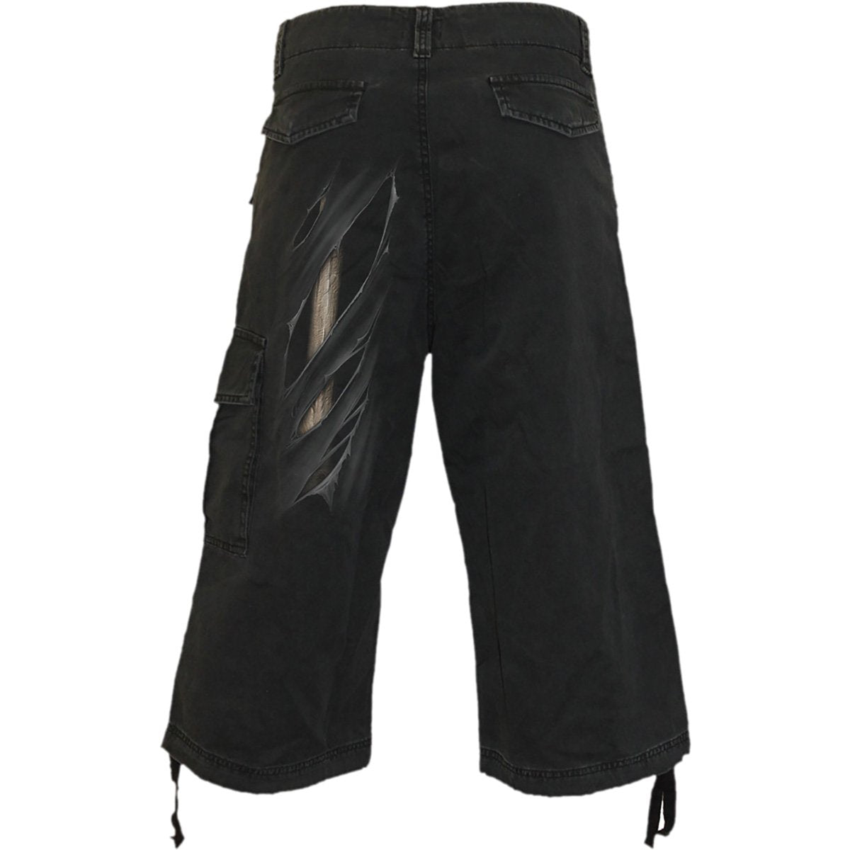 BONE RIPS - Vintage Cargo Shorts 3/4 Long Black