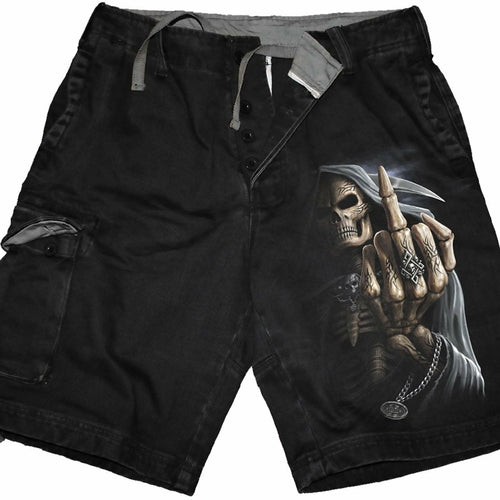 BONE FINGER - Vintage Cargo Shorts Black