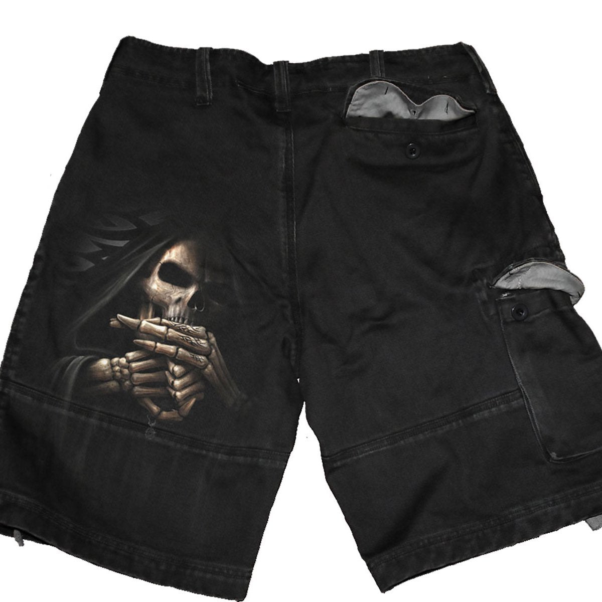 BONE FINGER - Vintage Cargo Shorts Black