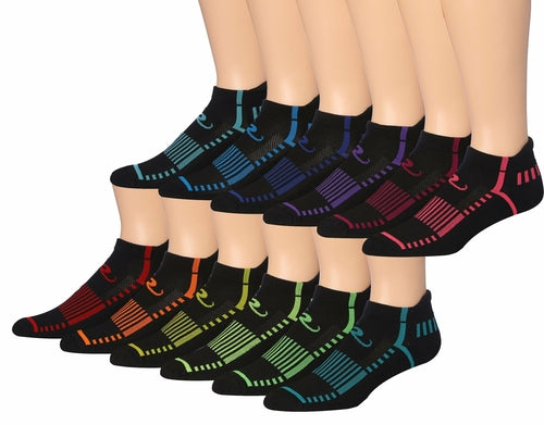 Ronnox Men's 12-Pairs Low Cut Running & Athletic Performance Tab Socks