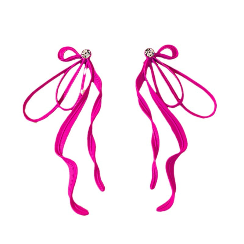 Irregular Large Bow Tassel Earrings For Women