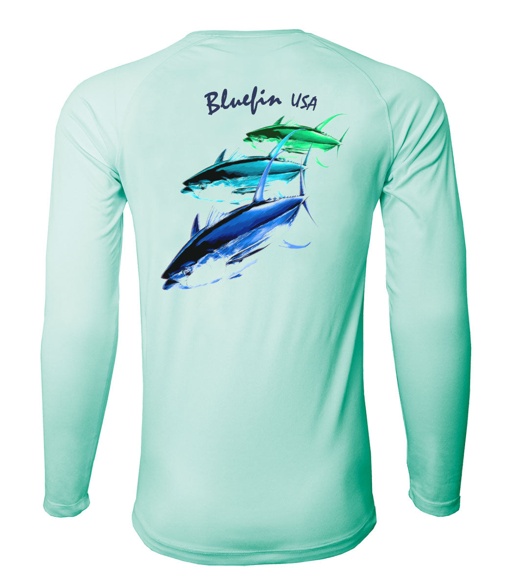 Bluefin USA RGWAV012-AQ-XL Second Skin Neon Tuna Trio Solar Long Sleev