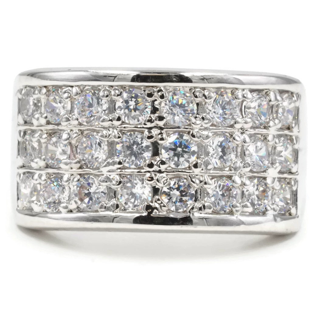 Twenty-Four Stone Pave Band Statement Ring