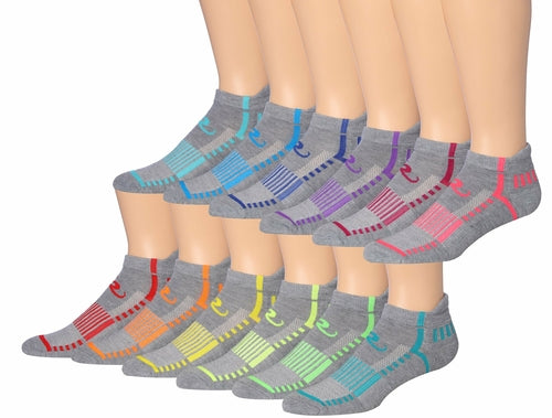 Ronnox Men's 12-Pairs Low Cut Running & Athletic Performance Tab Socks