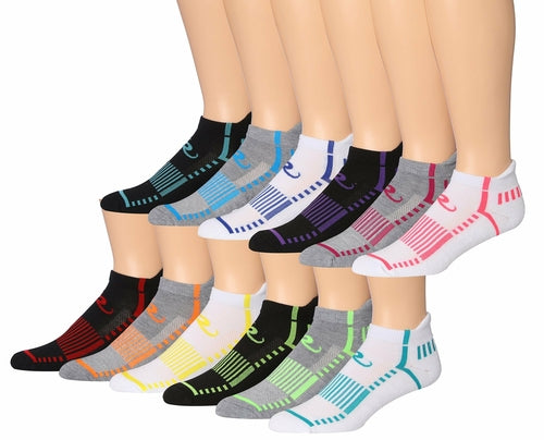 Ronnox Men's 12-Pairs Low Cut Running & Athletic Performance Tab Socks