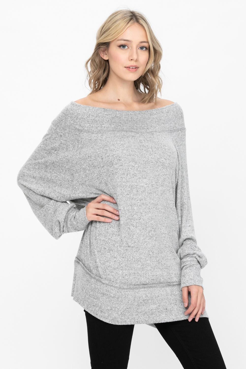 Dolman Sleeve Loose Pullover Sweater Knit Oversized Tunics Top