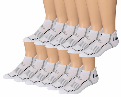 Ronnox Men's 12-Pairs Low Cut Running & Athletic Performance Tab Socks