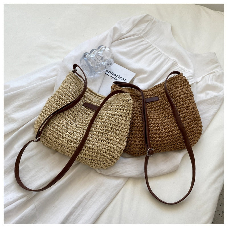 Casual Summer Shoulder Straw Bag